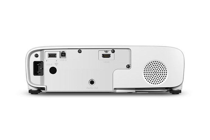 Epson Home Cinema 880, rear panel with a single HDMI port, USB-A, USB-B and audio out, product photo 3 of 3