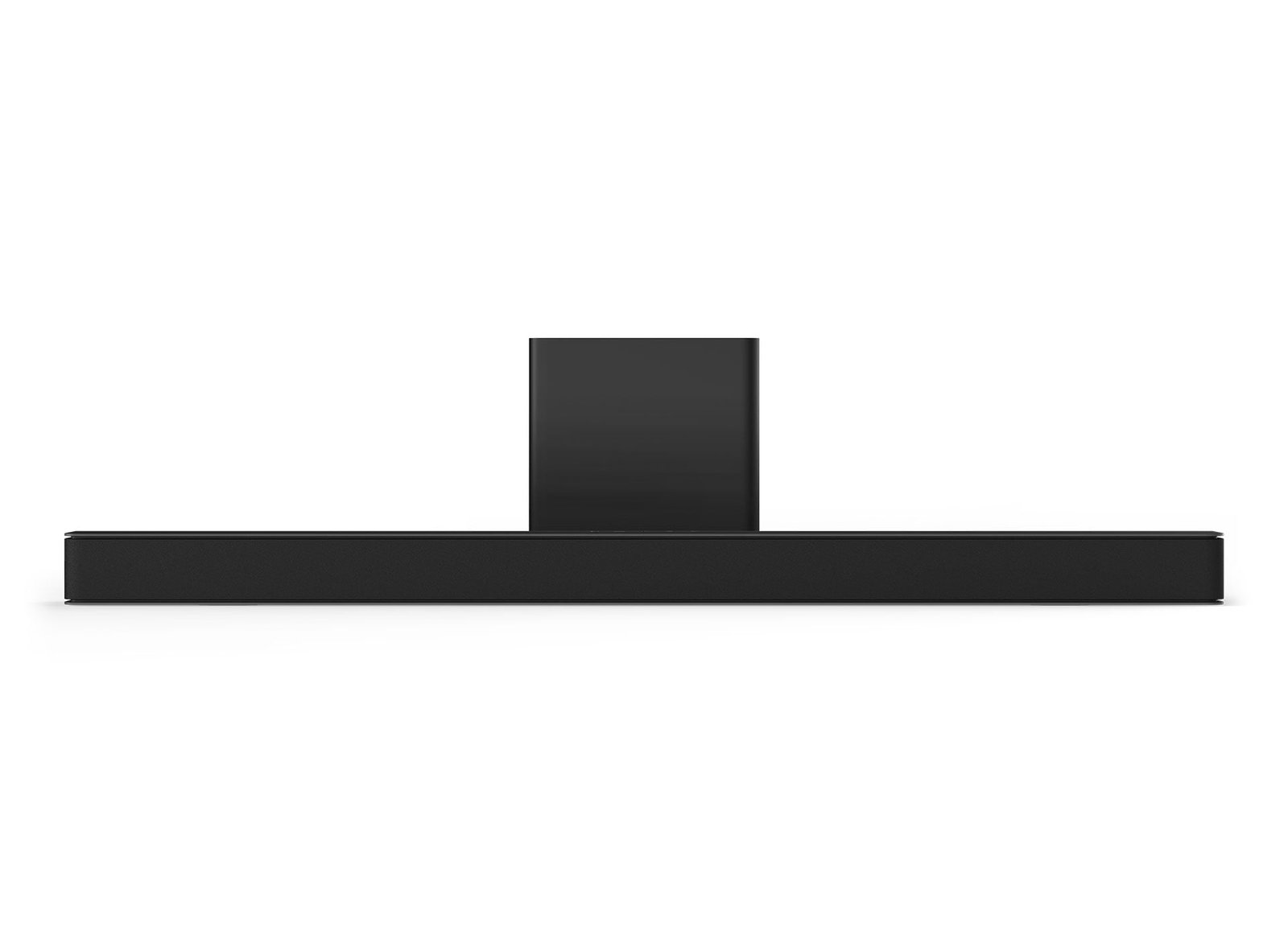 Vizio V21x-J8 soundbar and subwoofer, front view