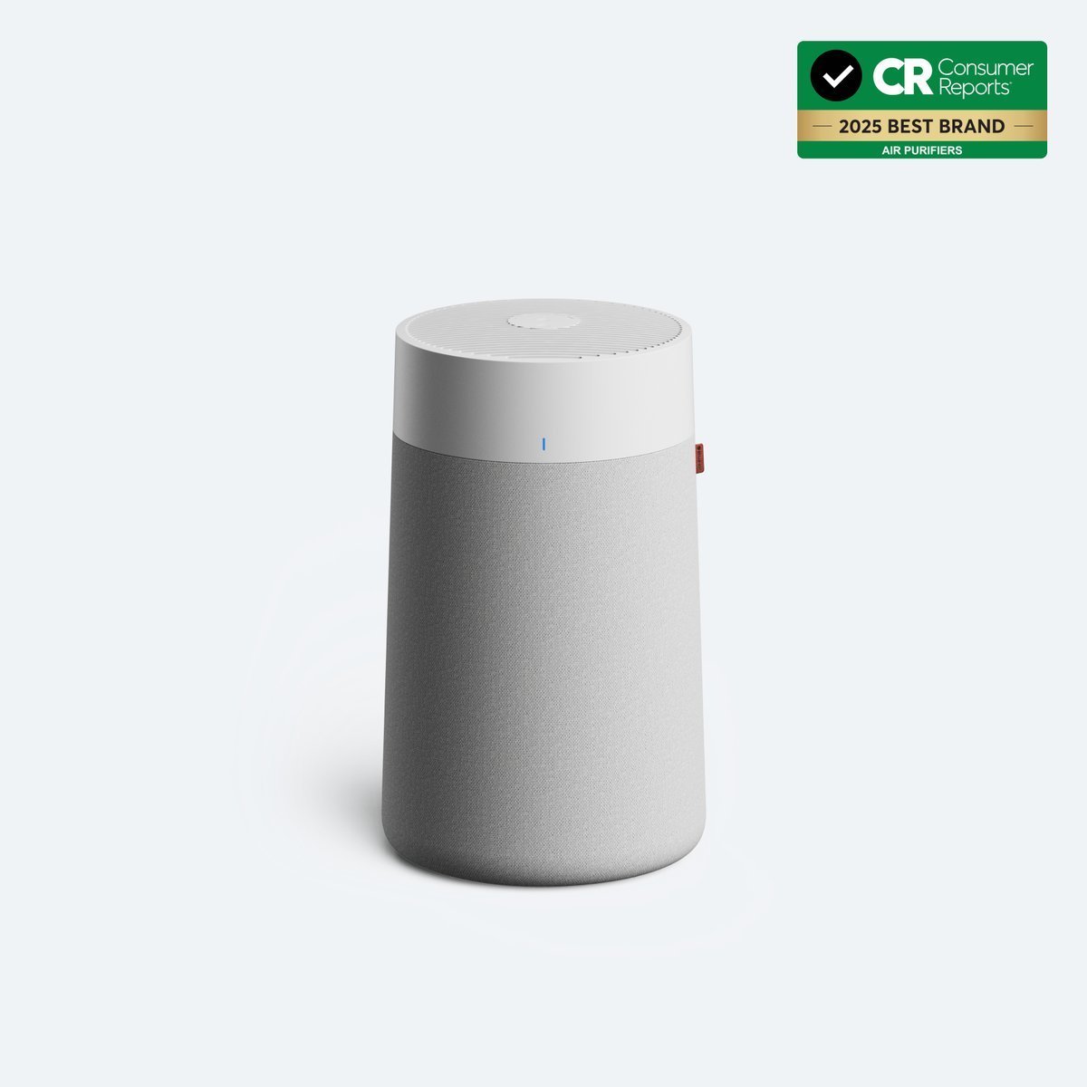 Blueair Blue Pure 311i+ Max air purifier with grey fabric pre-filter, front view