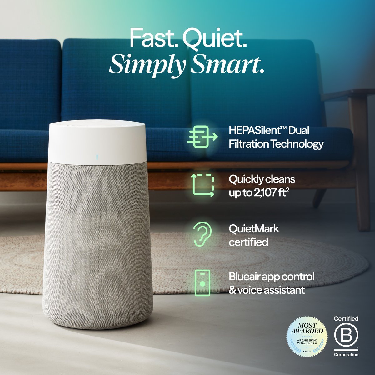 Blueair Blue Pure 311i+ Max in a living room
