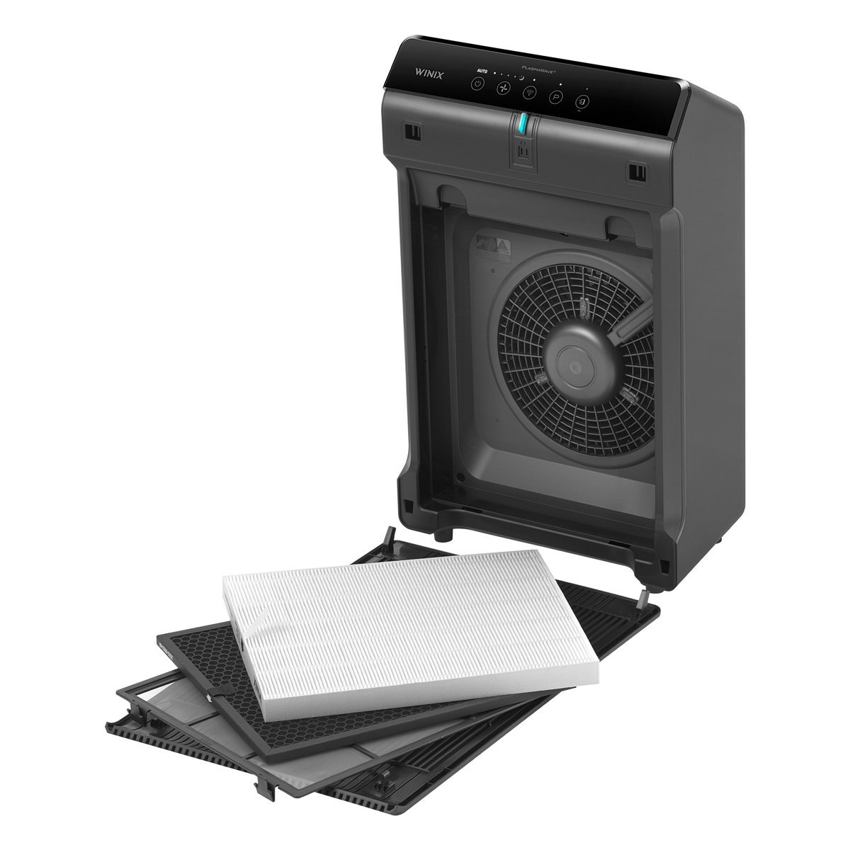 Winix 5510 with its filter stack removed: pre-filter, carbon filter and True HEPA filter