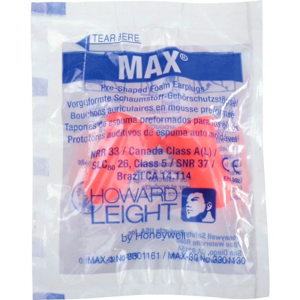 Howard Leight MAX-1 sealed pair pack, product photo 2 of 3