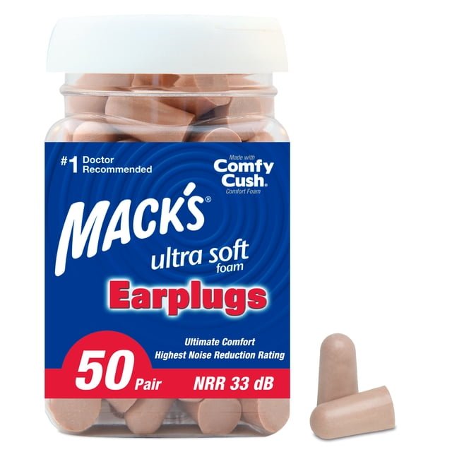Mack's Ultra Soft Foam Earplugs, 50 Pair Jar, product photo 3 of 3