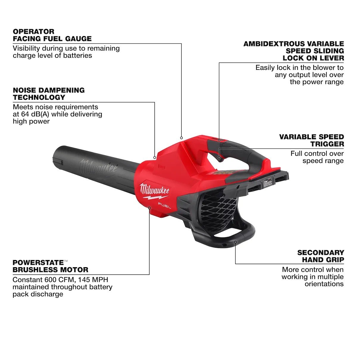 Milwaukee M18 FUEL Dual Battery Blower 2824-20 — product photo 3 of 3